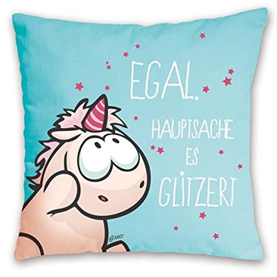 cooles glitzer Einhornkissen